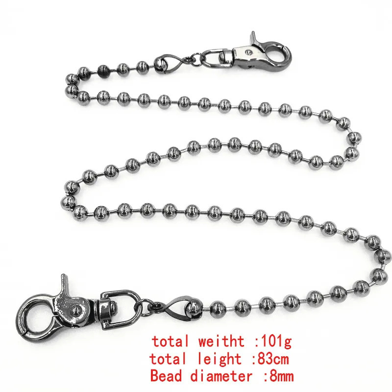 keychain pubg Punk Men Wallet Belt Chain Ball Metal Trousers Chain For Jeans Pants Fashion Jewelry For Men Women 250530
