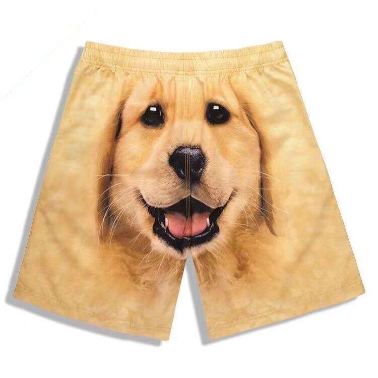 Summer Five-Point Golden Retriever Men's Home Beach European and American Couple Printed Shorts Dropshipping Trend 2025 New Casual Versatile Fash