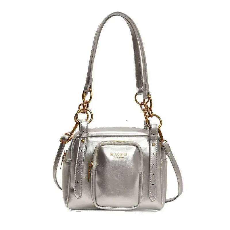 Elegant Large Capacity Leather Tote Bag Vintage Minimalist Crossbody Handbag Designer Letter Stylish Commuter Purse