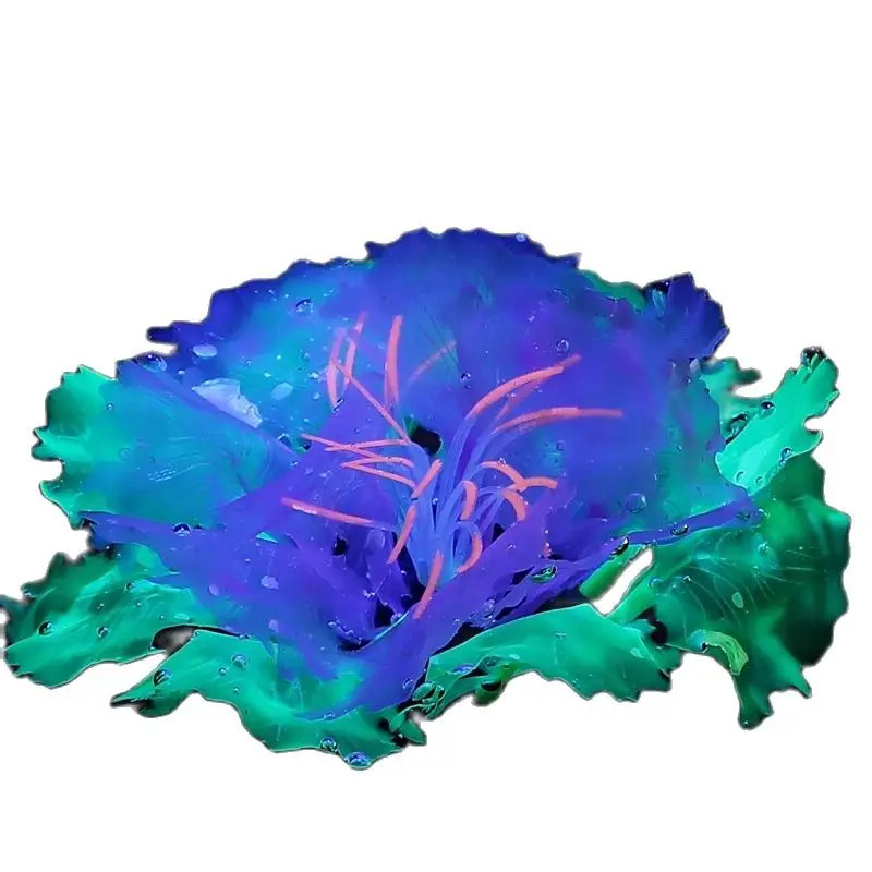 Artificial False Flower Emulation Silica Gel Aquatic Plant Ornaments Aquarium Underwater World Fish Tank Landscaping Decoration 250604