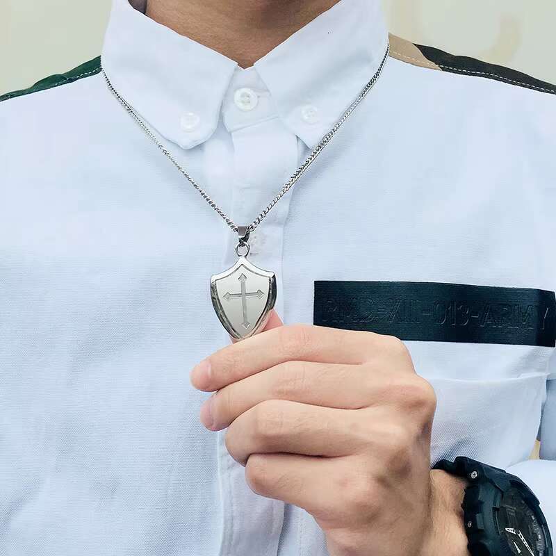 New Fashion Bible Verse Cross Shield of Faith Pendant Necklace