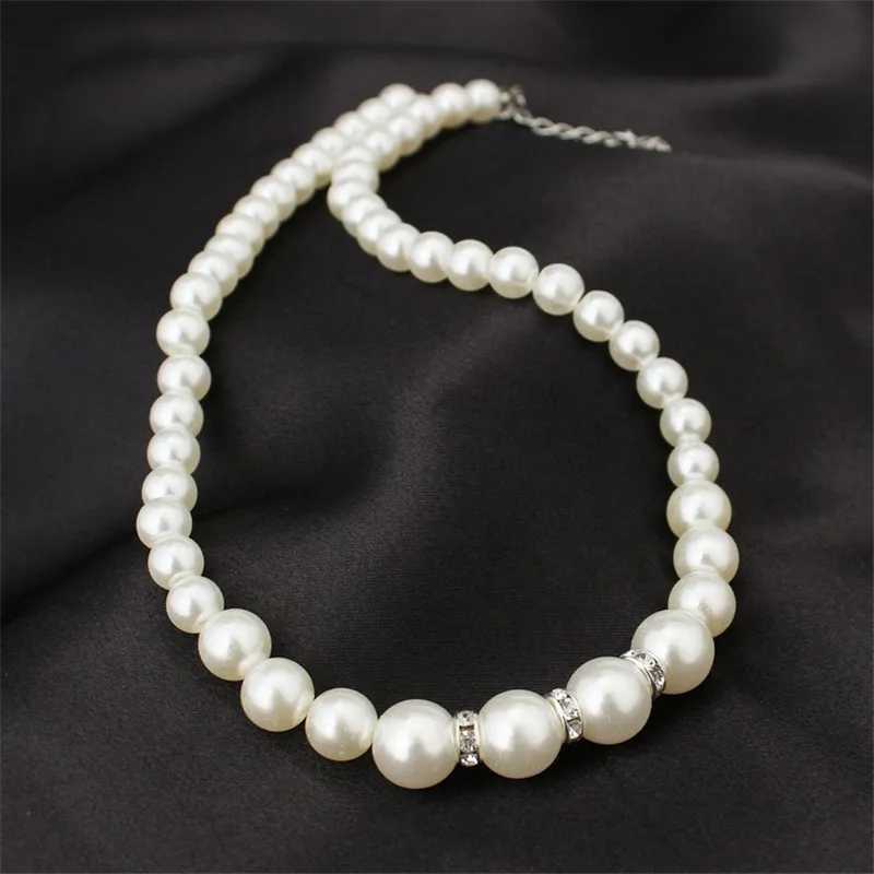 N308 Wedding Engagement Women Simulated Pearls Jewelry Set Necklace / Earrings / s Fashion Jewelry For Lady Party Gift Z250607