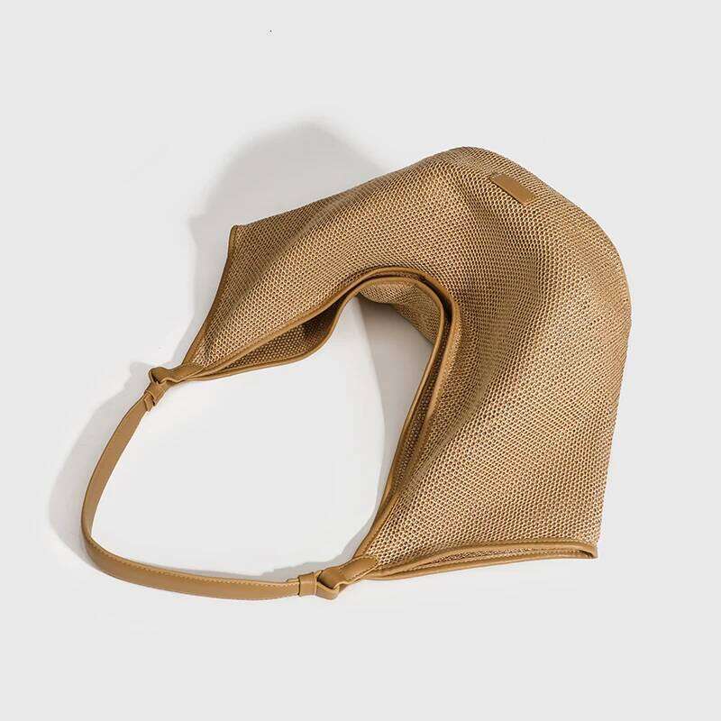 Large Capacity Bucket Beach Bags For Women Designer Handbags And Purses 2024 New In Casual Straw Weave Underarm Shoulder