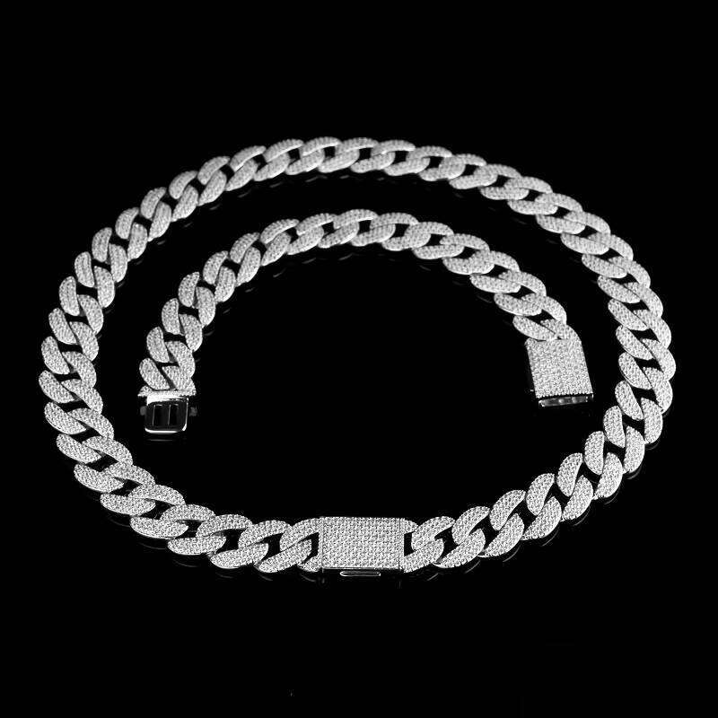 Men's Unisex 14k/ Gold Plated Hip Hop Style Zircon Stone Sier Miami Cuban Chain Fashionable Link Bracelets