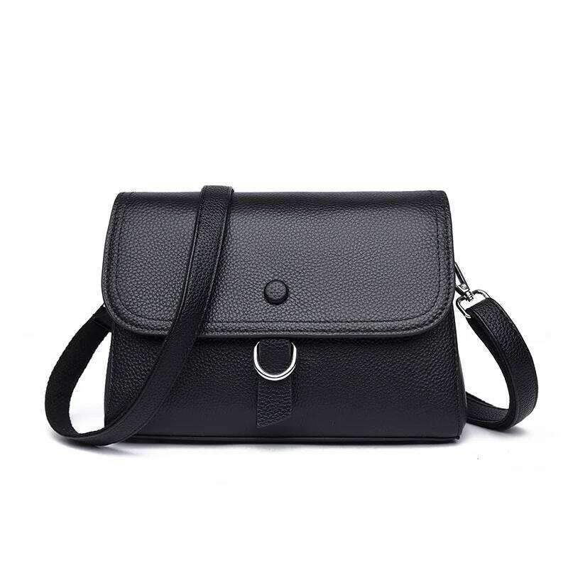 2025 Fashion Small Square Crossbody First Layer Light Genuine Leather Women's Handbag Simple Shoulder Bag
