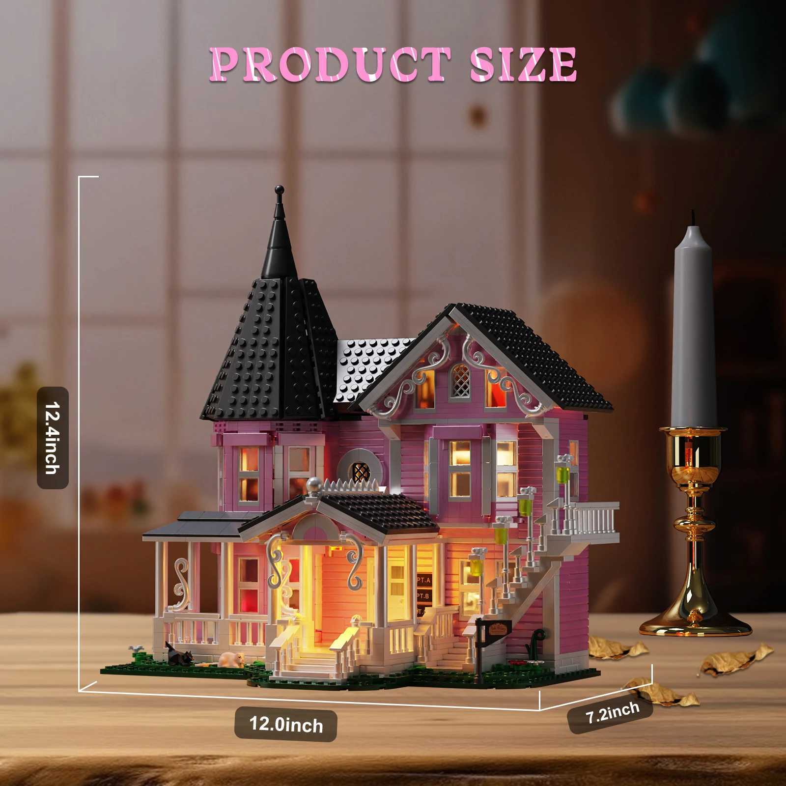 Coraline Pink Palace Apartment Building Block Set Ideas Movie Architecture Model Toys for Boys and Girls Christmas Gifts Z250607