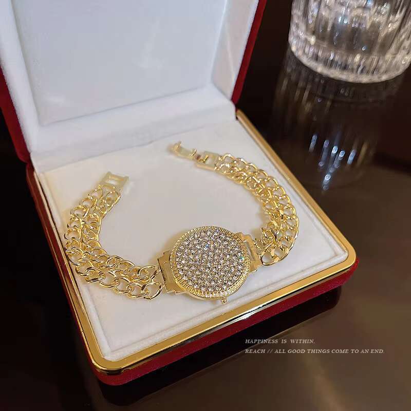 Ladies full moissanite watch shape pendant bracelet; trend party wedding jewelry watch moissanite bracelet