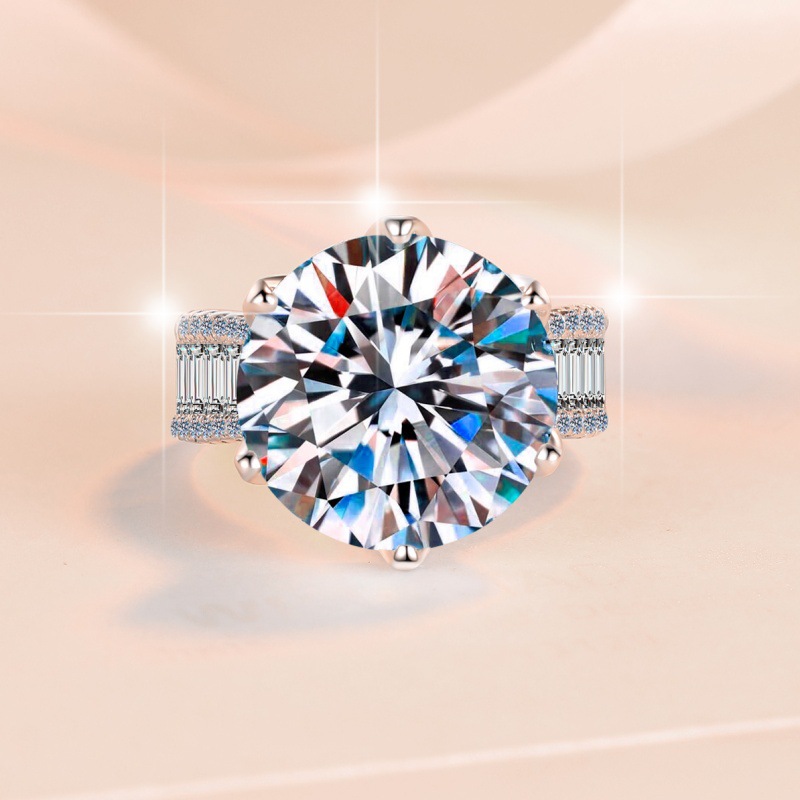 Affordable Elegant Moissanite Jewelry: S925 Silver Bridal Ring for Celebrations