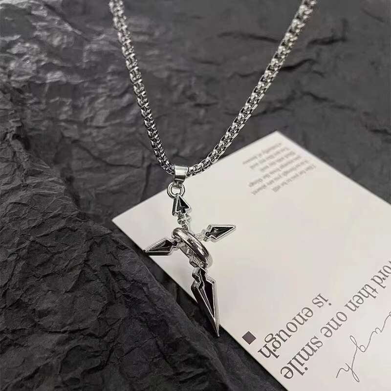 Mens Stainless Steel Cross Pendant Necklace Fashionable and Personalized Jewelry with Link Chain Trendy Style for Party