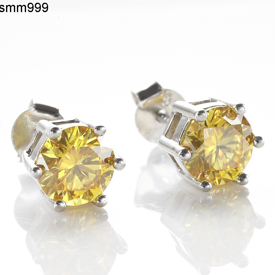 Six-claw Classic Luxury Mossanite Jewelry Screw Back Earrings 925 Sterling Silver VVS Moissanite Diamond Ear Stud for Men Women