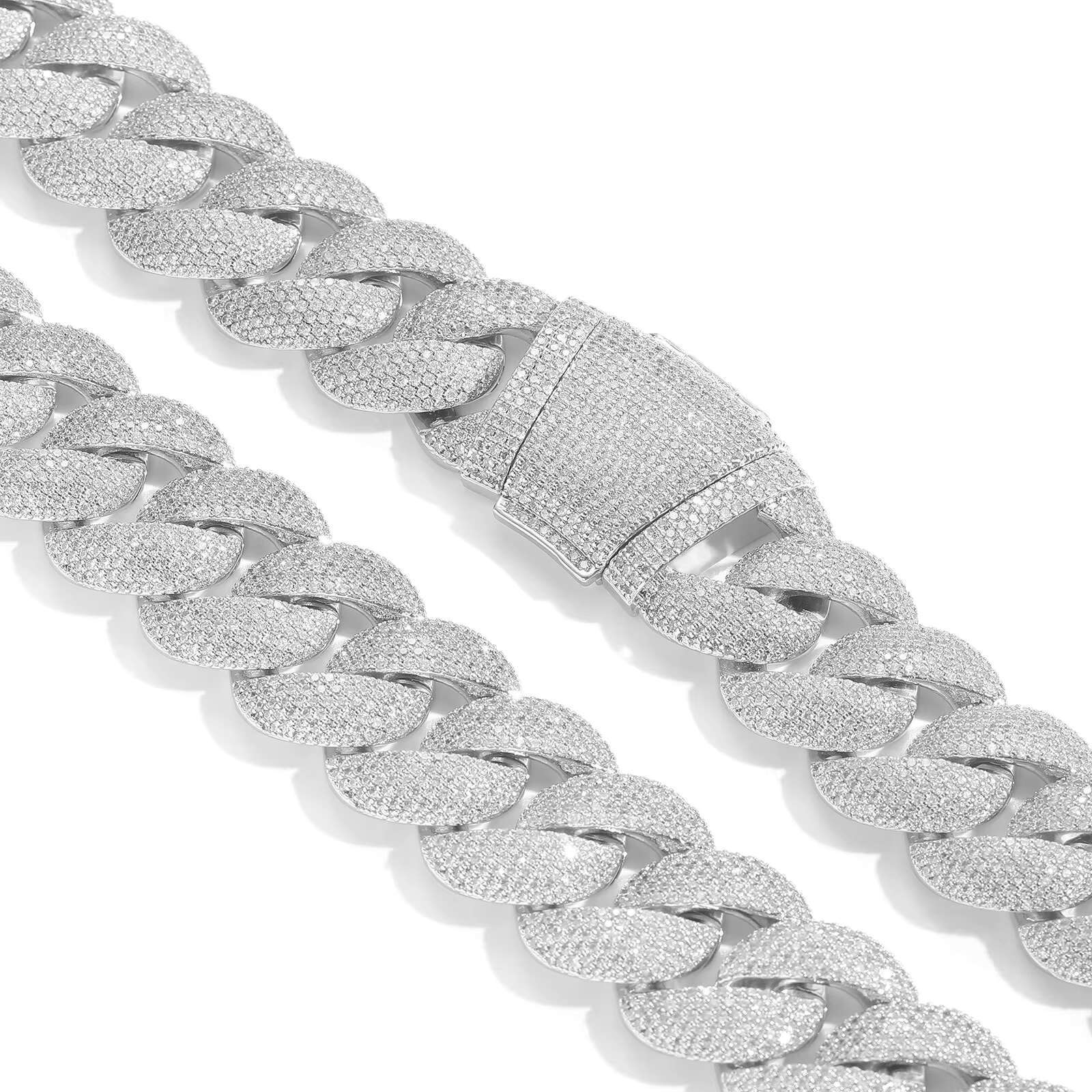 2025 Ice Cube 5 Row Diamond Miami Cuban Link Bracelet Necklace 22mm Thick Solid Hip Hop Jewelry Diamond Heart Shape
