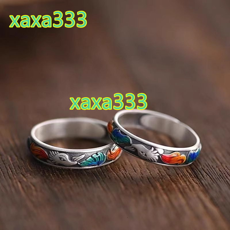 Retro Chinese Style Fox Ring for Women Small and Popular Enamel Color Drip Glue Fox Charming Adjustable Open Ring