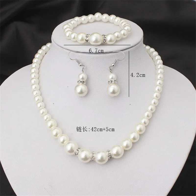 N308 Wedding Engagement Women Simulated Pearls Jewelry Set Necklace / Earrings / s Fashion Jewelry For Lady Party Gift Z250607