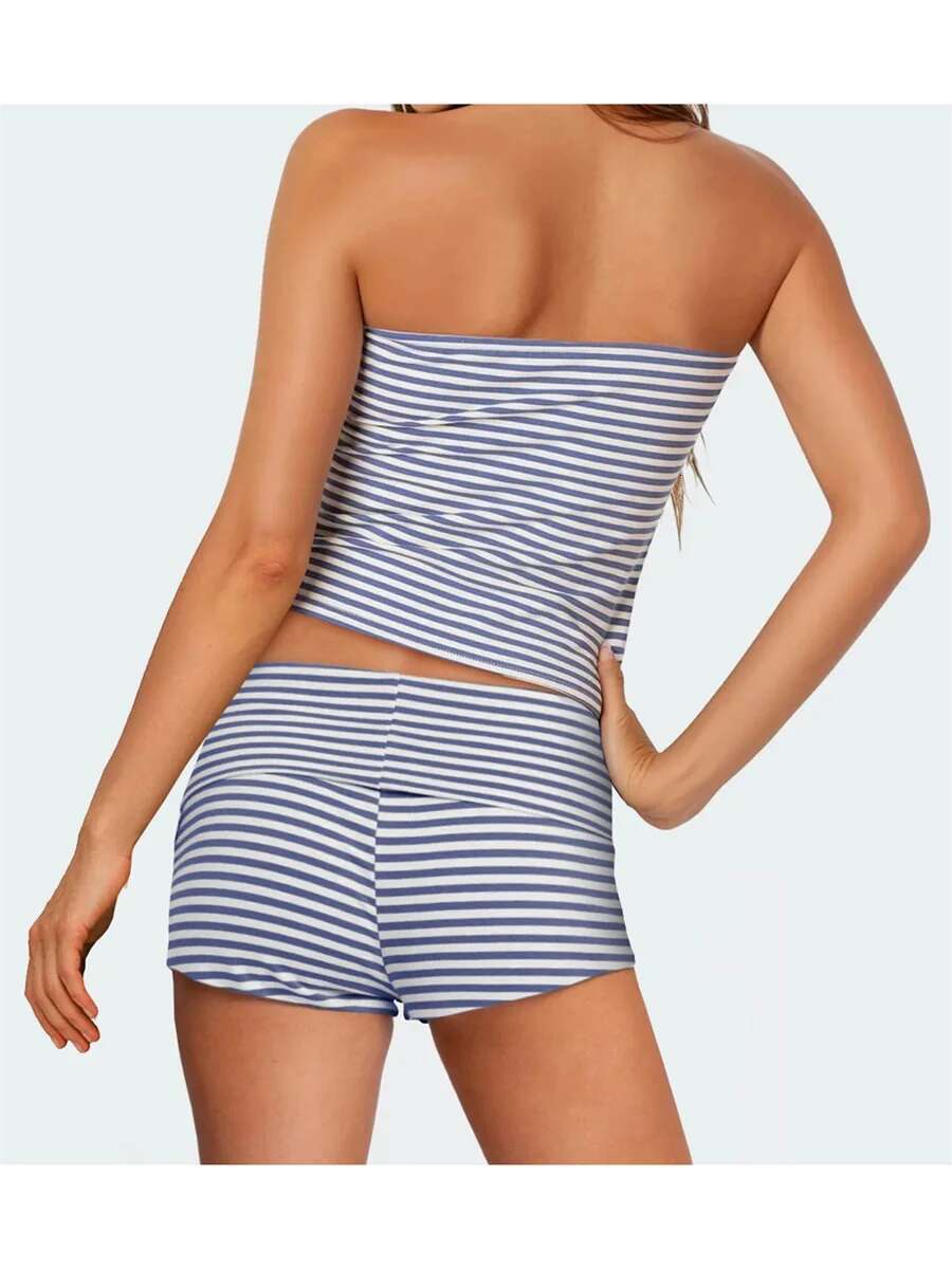 Womens Stylish 2 Piece Set Sleeveless Floral Print Crop Top and High Waisted Shorts Matching Outfit for Summer Beach Vacation