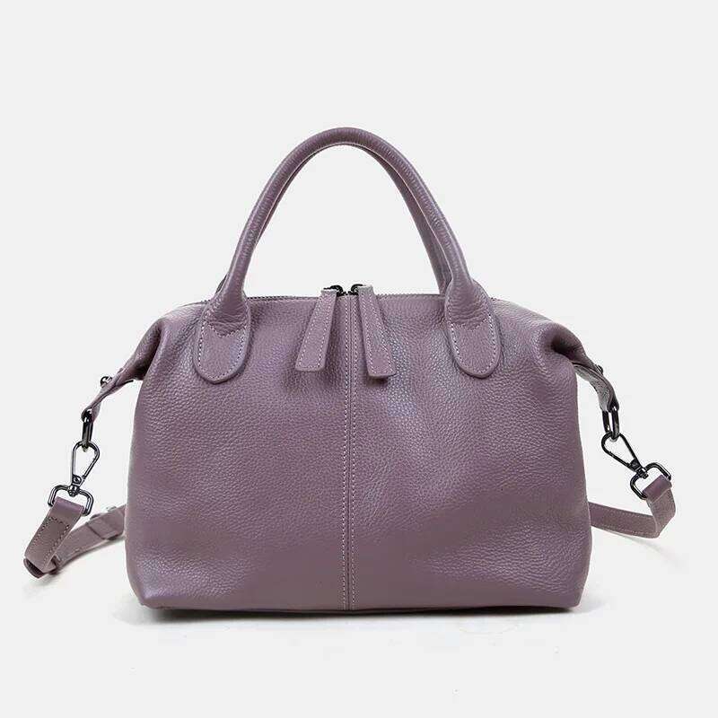 Women's Genuine Leather Tote Bag Female Handle Crossbody Fashion Cowhide Shoulder Bags Ladies Daily Commuter Purses Handbag
