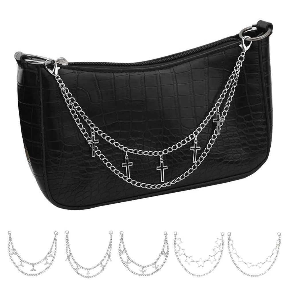 Y2k Metal Chain Strap for Bags Multi-layer Bag Chain Personality Bag Handle Pendant Fashion Delicate Metal Chain Ornaments XJ250607