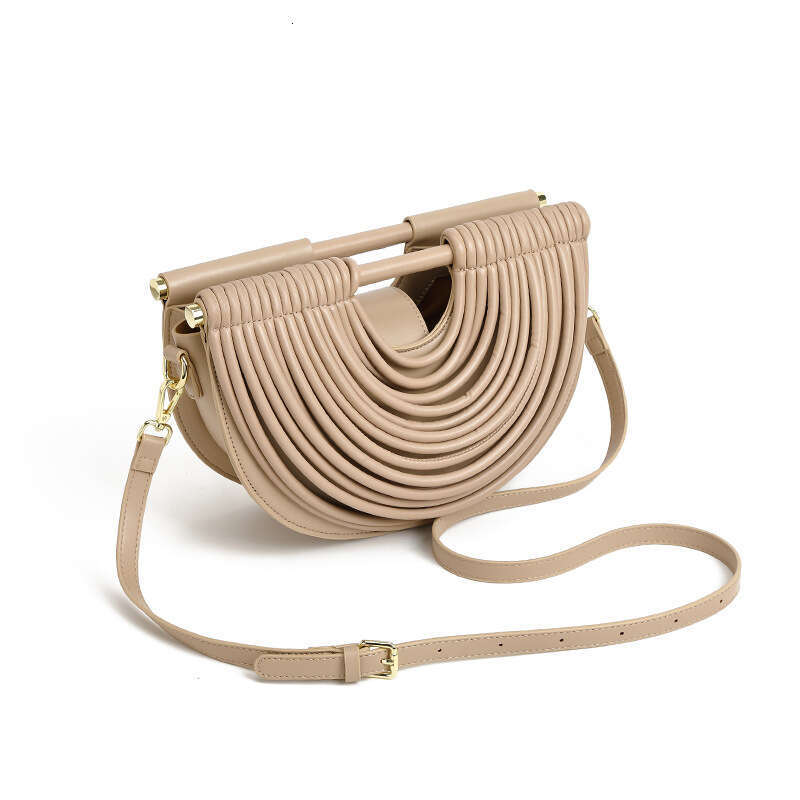 Fashion Handbag for Women 2025 High-end Niche Design Personality Woven Noodle Cloud Bag Half-circle