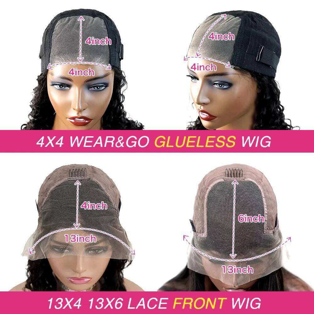 NAMM Kinky 13x6 Frontal Wig Glueless 4C Afro Curly Front Human Hair 4x4 HD Lace Closure Wigs