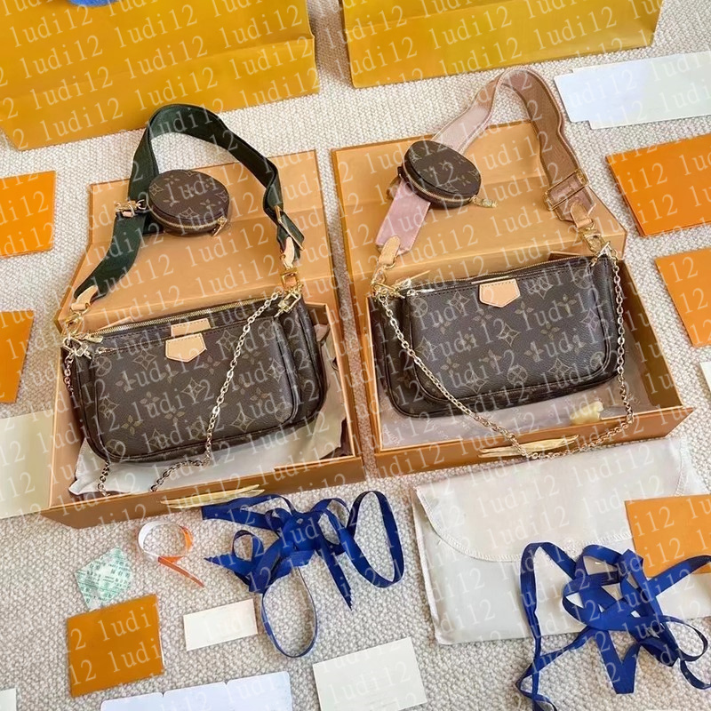 Designer Shoulder Bags 3/p Set Top Luxury Designer Wallet Shoulder Bag Women Classic Flower Pochette Felicie Bag Leather Clutch Tote mirror quality Messenger bag 14a