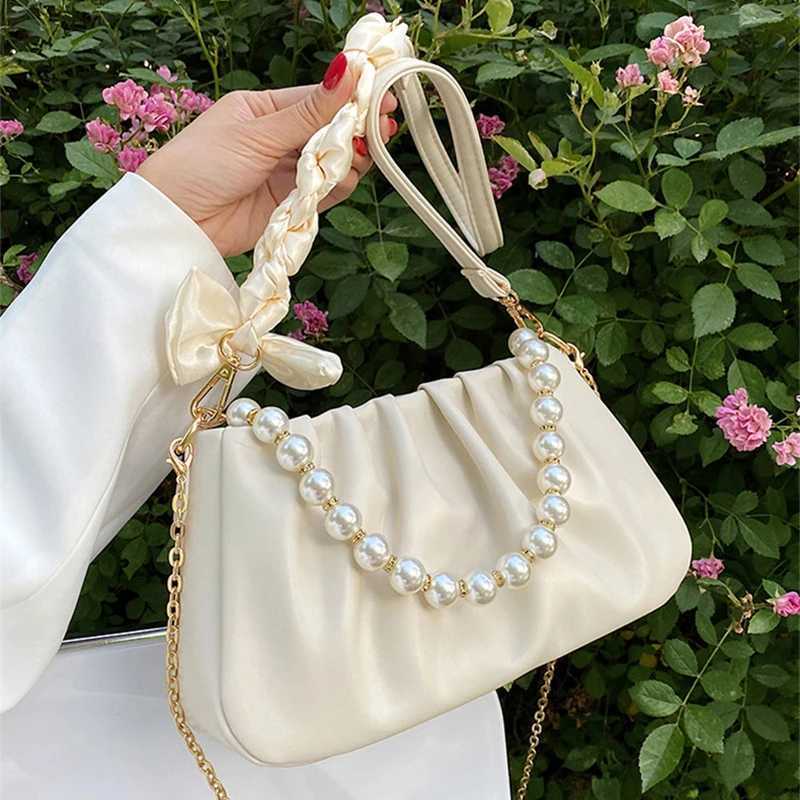 Imitate Pearl Strap for Bags Handbag Accessories Purse Belt Handles Cute Bead Chain Tote Women Purse DIY Replacement Strap Chain XJ250607