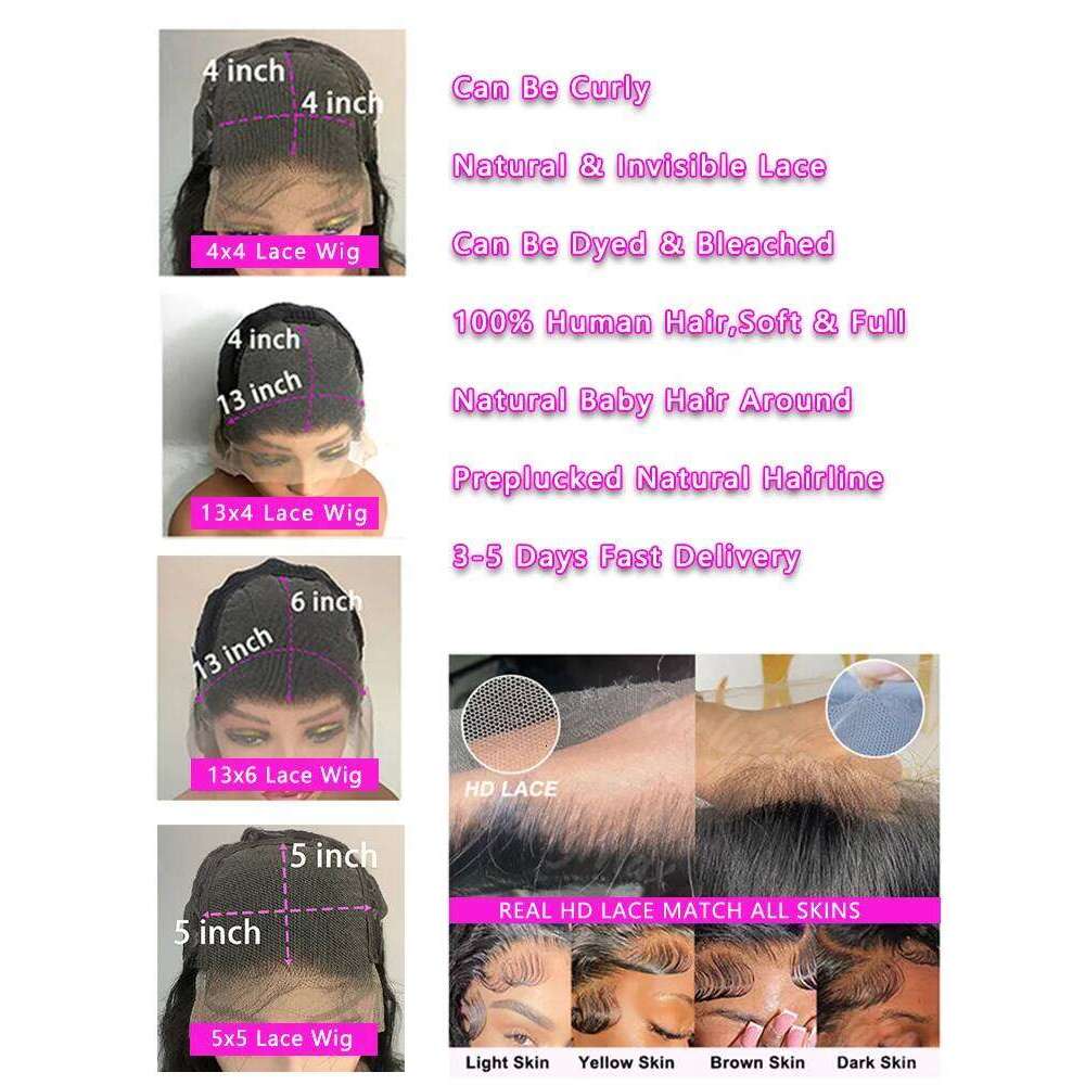 NAMM Reddish Brown 13x6 Lace Frontal Brazilian Colored 13x4 Body Wave Human Hair Wigs Hd Transparent 4x4 5x5 Closure Wig 40 Inch