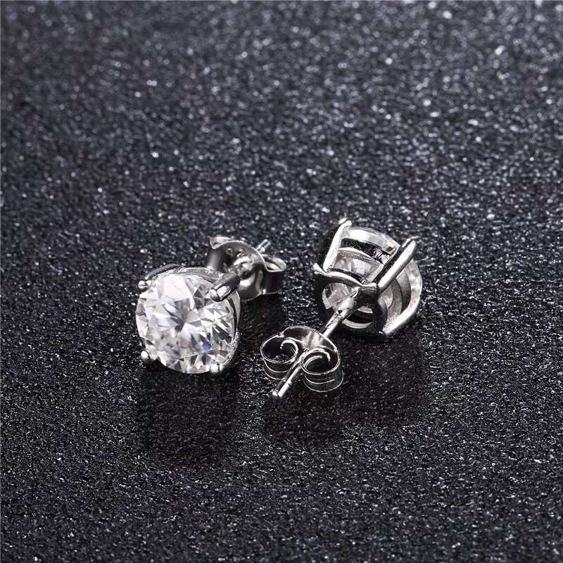DE 4mm-8mm GRA D Color Mossanite Earrings Luxury Fine Jewelry 925 Sterling Silver VVS Moissanite Diamond Earring for Men Women