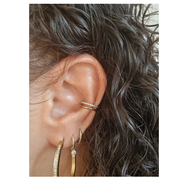 1PC ASTM 36 Earrings Nose Rings 81012mm Septum Piercing Plating CZ Zircon Tragus Clicker Lip Studs Body Jewelry 16G 250606