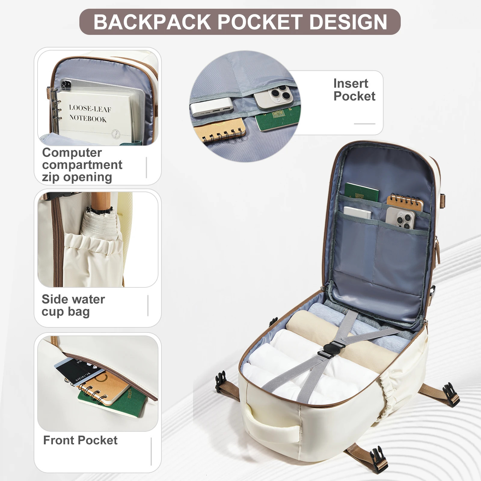 Cabin Airplane Travel Backpack 40x30x20 Hand Luggage Wizzair CarryOns Men Women 156 inch Laptop Bags 250605