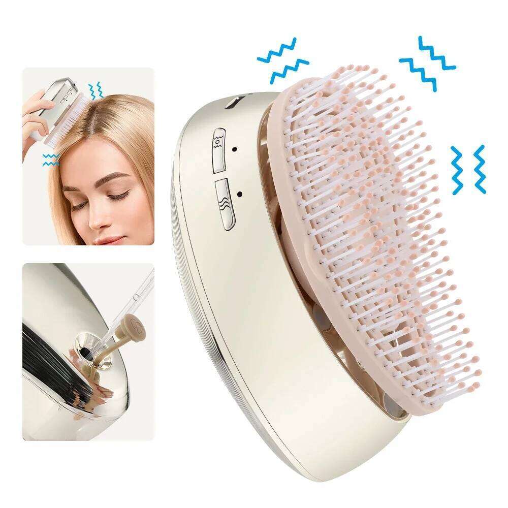 Electric Spray Massage Growth Vibration Head Massager Brush LED Anti Hair Loss Scalp Liquid Medicine Atomizing Comb