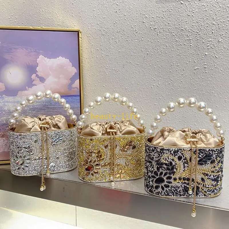 Glittering Banquet For Women Girl Wedding Handbag Purse Chain Strap Shoulder Rhinestones Evening Bag 517D
