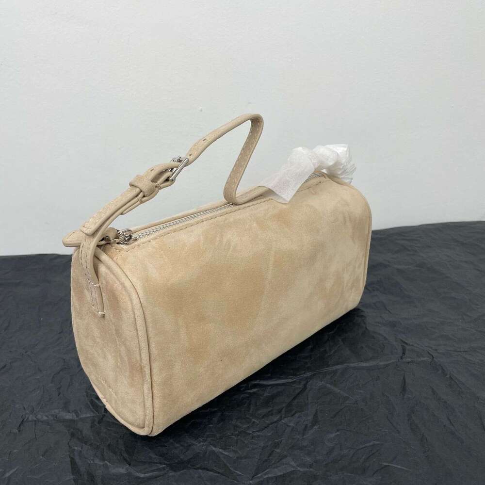 Niche Cowhide Pen Holder Suede Underarm 90s Single Shoulder Mini Genuine Leather Small Square Bag Handbag for Women