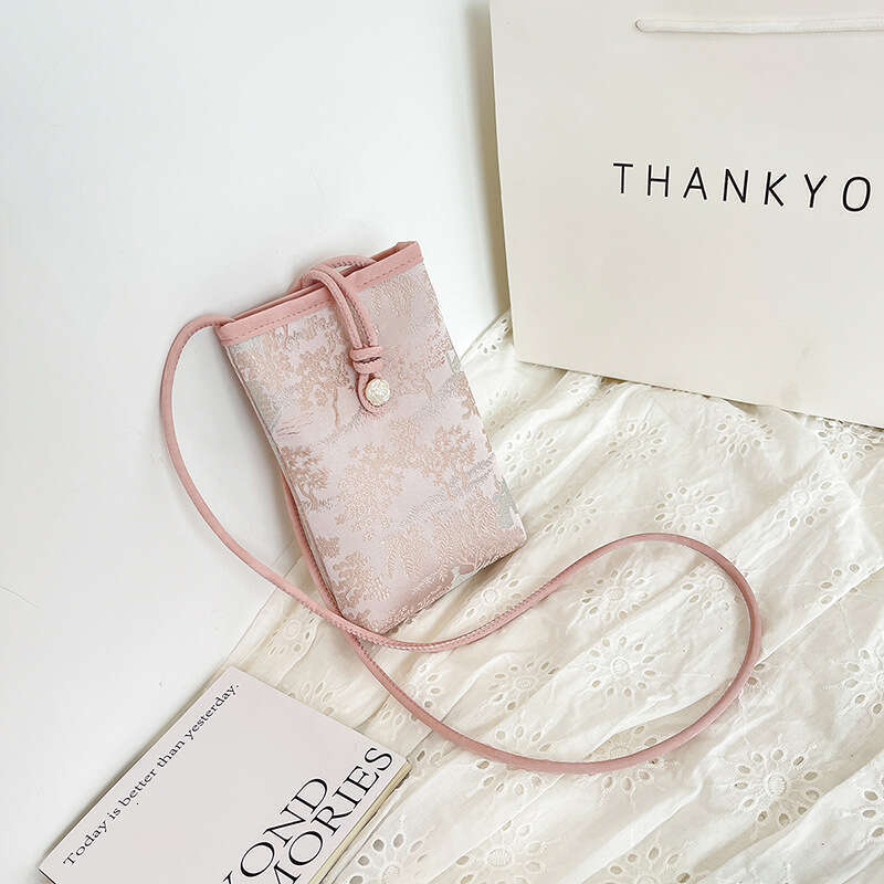 New Chinese Style National Trend Mobile Phone Small Women's Fresh Niche Single Shoulder Crossbody Bag Lightweight Coin Purse