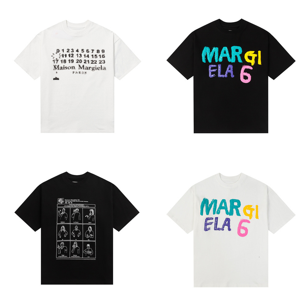 Maisonlies Margielalies Designer T Mens Tshirt Digital Pattern Round Neck Trendy Brand Letter Print Hip Hop Short Sleeved Hip Hop Cotton T-Shirt tops aq