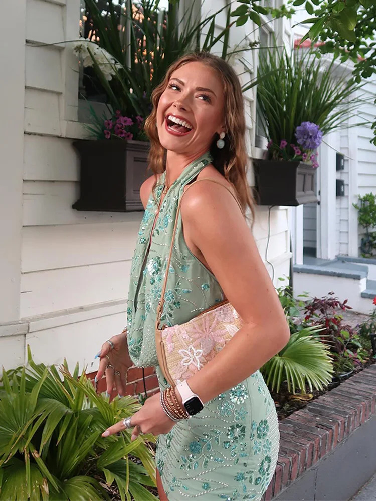 Bead Embroidery Halter Lace Up Mini Dress Women Backless High Waist Flower Fashion Vacation Dresses 2025 Summer Chic Party Robe 250605