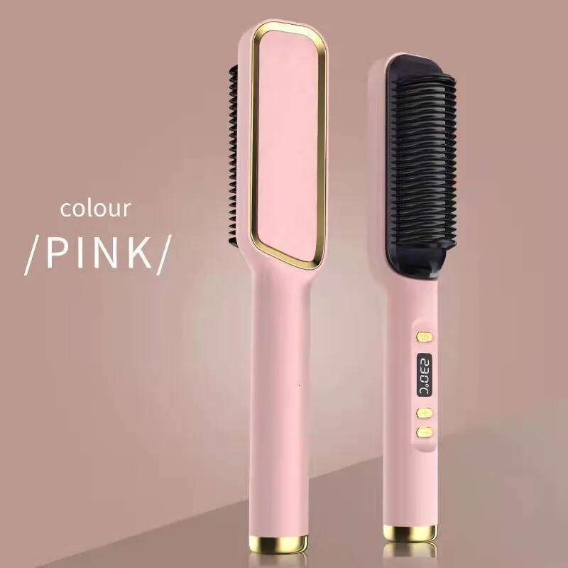 LCD Comb Negative Ion Does Not Damage Straight Curly Dual-Purpose Lazy Hair Straightener