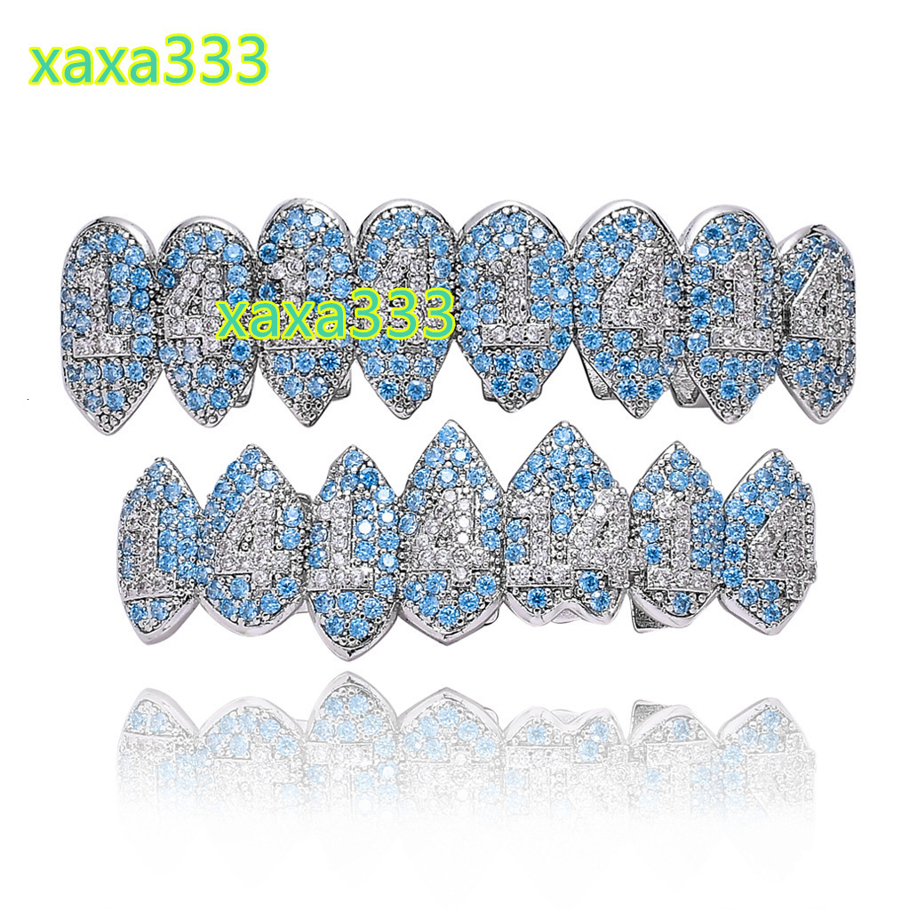 Latest trend hip-hop 1414 8-toothed fangs vampire personality moissanite gold braces for wedding party custom-made jewelry