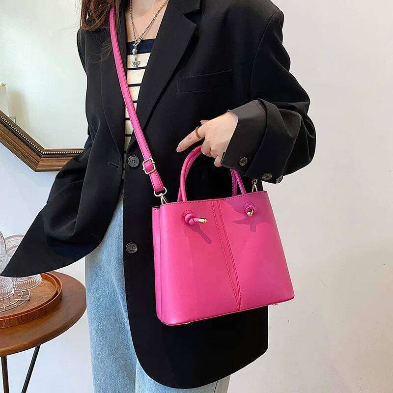 Designer Knot Handle Bucket Bags for Women Brands Purses and Handbags Commute Black Shoulder Crossbody Bag Tote Clutch