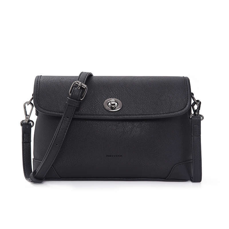 Fashion Rotating Buckle Solid Color Small Square American Style Shoulder High-end Commuter Handmade Crossbody Bag