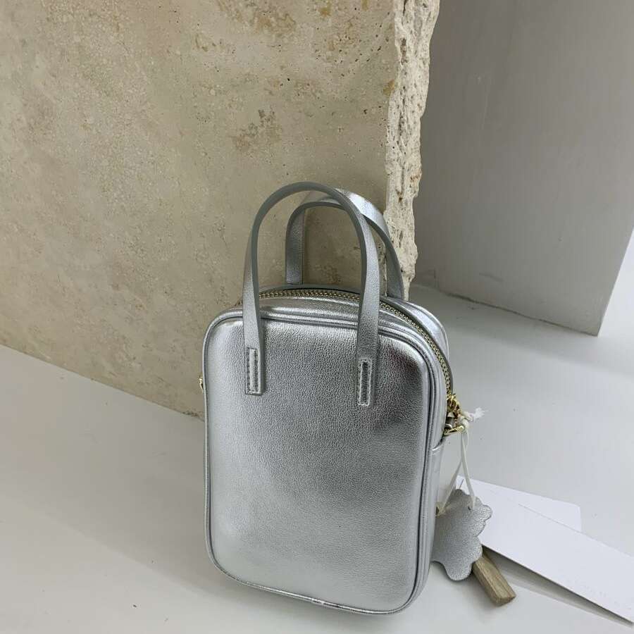 Korean Style Candy Color Top Layer Cowhide Phone Exquisite Handbag Genuine Leather Shoulder Crossbody Small Bag for Women