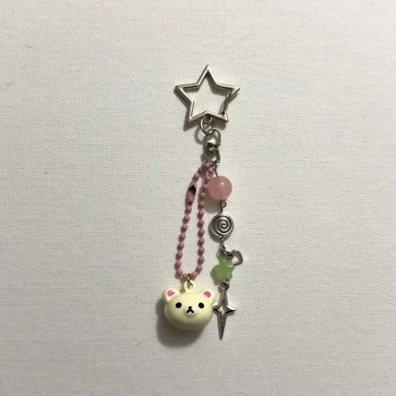 Bear Pendant Beaded Keychain Y2K Fairy Core Z250607