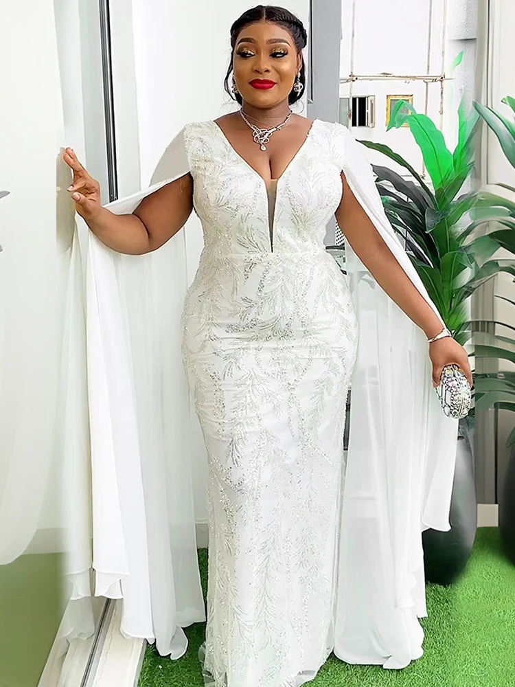 African Dress Women Elegant Wedding Party Evening Gown Africa Clothes Dashiki Sequin Bodycon Robe Special Events 250603