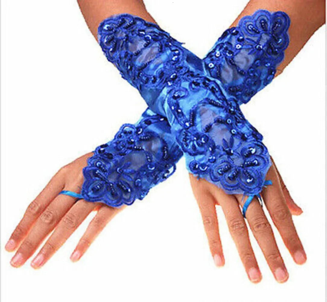 1Pair Fishnet Fingerless Gloves Lace Wrist Cuff Hand Gloves Short Sleeve Gloves Bridal Wedding Mesh Gloves Party Gloves 250603
