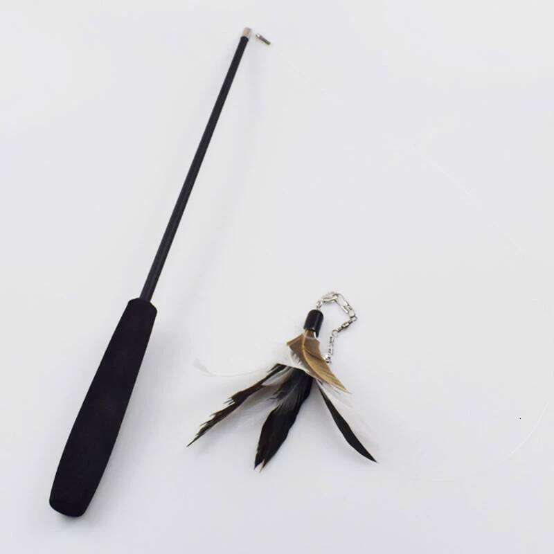 Cat Wands Three-section Telescopic Fishing Pole Wand Kitten Funny Catcher Rod Interactive Stick Teaser Toys