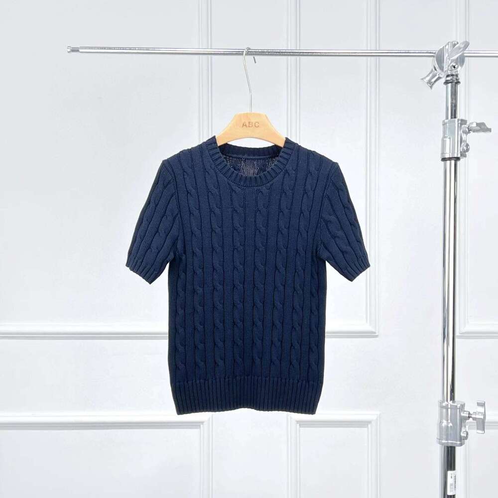 Coats Designer Women Naizaiga 100 Cotton O-Neck Twist Short Sleeve Slim Gray Pink Camel Blue Women Pullovers Wlhl105 Designer