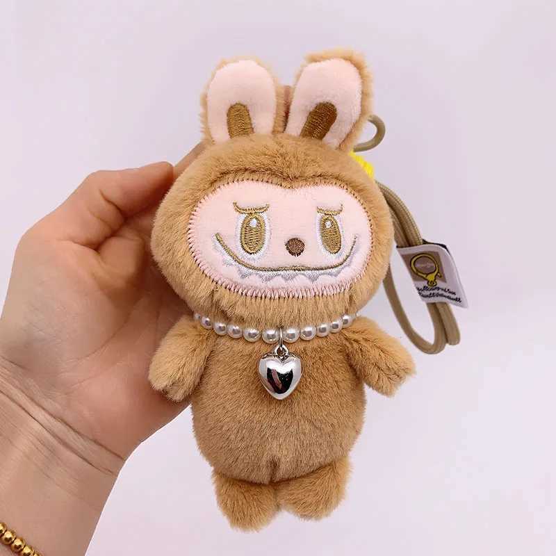 17cm New Cartoon Labubu Plush Pendant Kawaii Keychain Doll Student Schoolbag Pendant Backpack Car Hanging Doll Girl Boy Gift Toy XJ250607