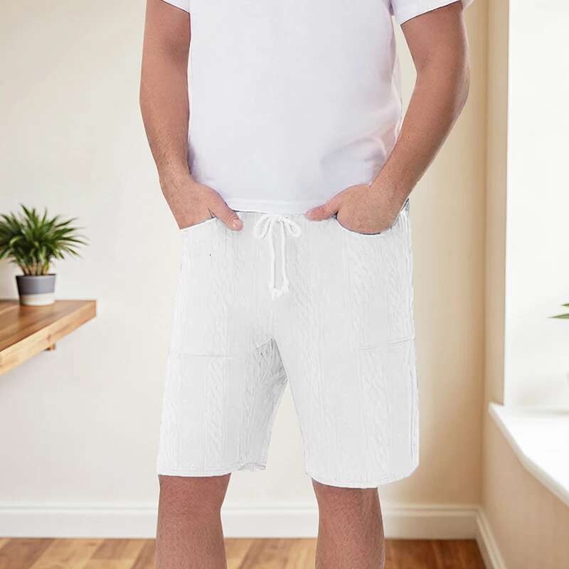 Mens Lightweight Cargo Shorts with Multiple Pockets and Adjustable Drawstring Waistband for Outdoor Activities