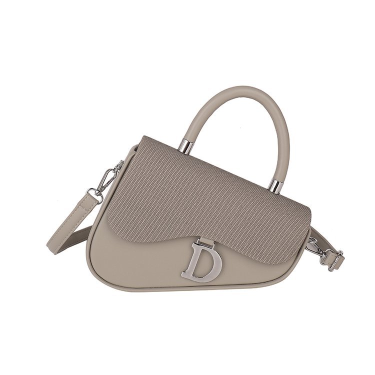 New style female bag trend letter saddle bag carry half round texture one shoulder sling box bag