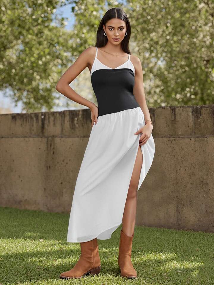 Elegant Floral Print Sleeveless Maxi Dress with V-neck and Adjustable Spaghetti Straps for Summer Beach Wedding Party or