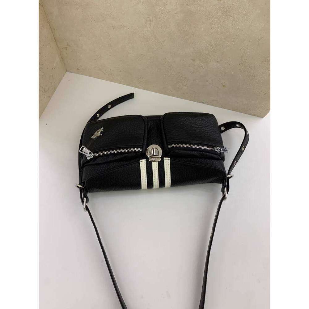 Elephant Pattern Meow Leather Multi Pocket Small Square Patchwork Color Block Sweet Cool Girl Style Single Shoulder Crossbody Underarm Bag for Women