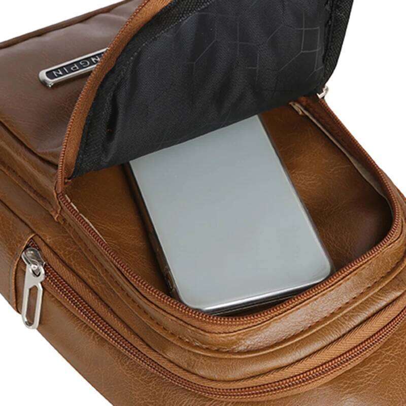 2025 Vintage Men Shoulder Bag Fashion Business Package Leather Crossbody Sling Messenger Bags Big Capacity Male Chest Pack
